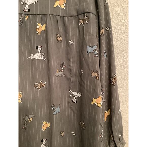 NWOT Torrid Disney Dogs Peasant Blouse - Stripped Grey Plus Size 2 18/20 - Picture 5 of 9